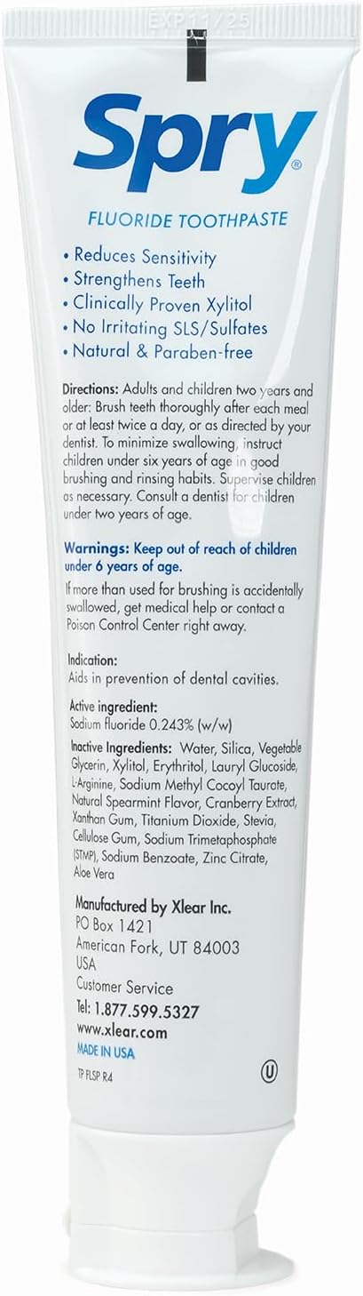 Spry Natural Xylitol Toothpaste with Fluoride Spearmint 141 g - view 6
